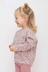 джемпер  для девочки  КР 302308/серая пудра,винтажные цветы к441