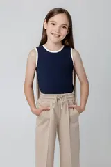 майка  для девочки  КР 302073/индиго к396