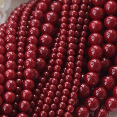 Майорка тёмно-бордовая 8 мм, 1 нить, МА224