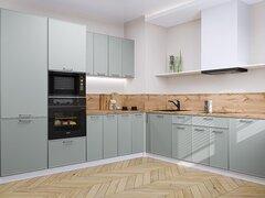 Угловая модульная кухня Квадро-02 Аквамарин - Белый 2140*2400/2150*600