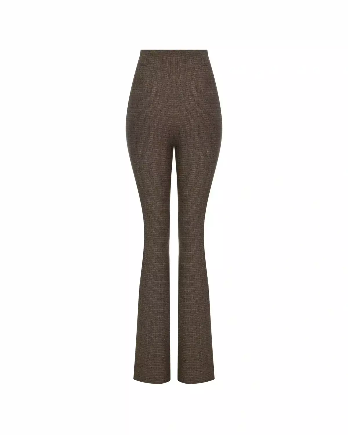 Брюки-клеш в клетку, Кофейный