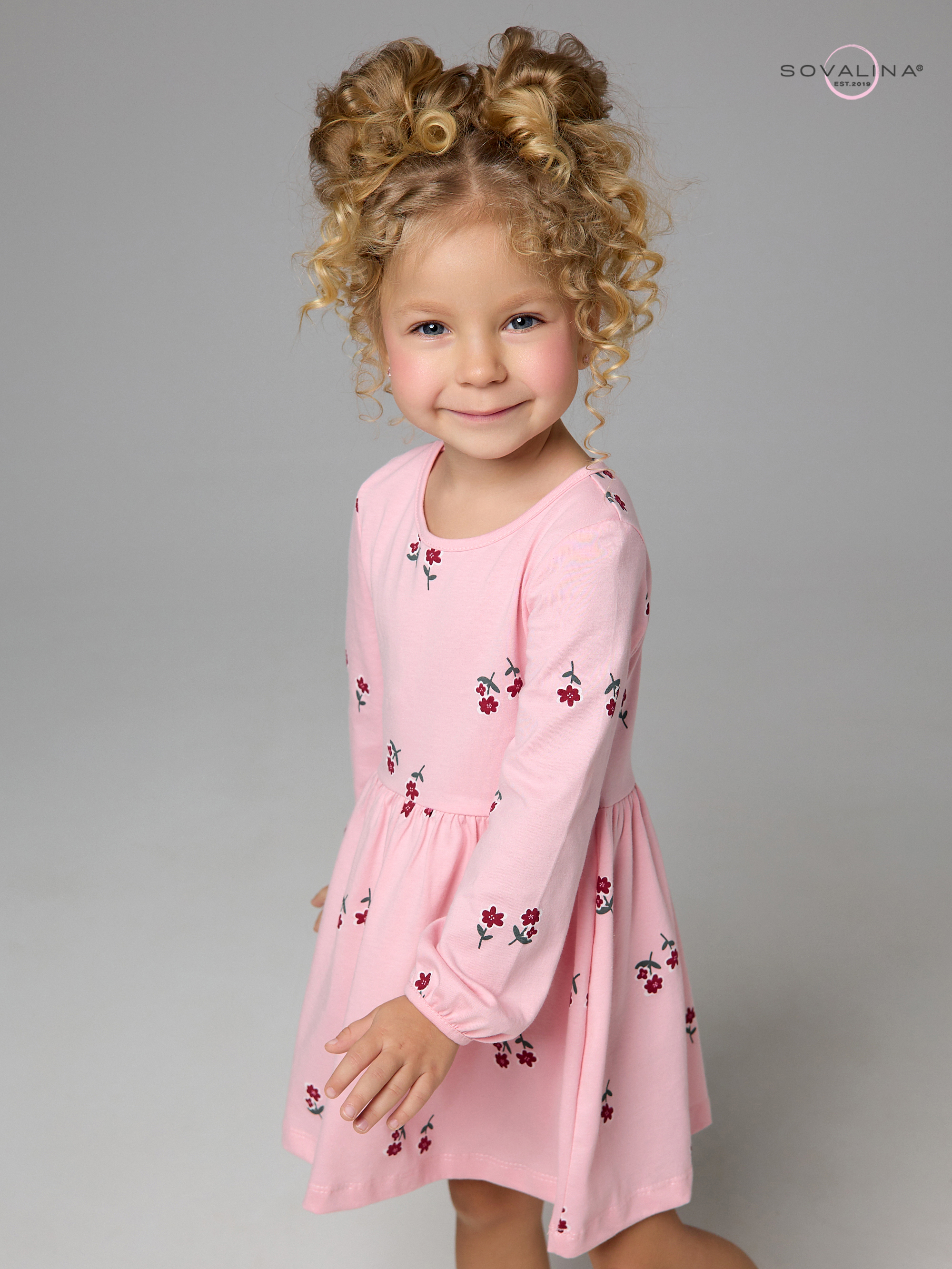 Платье Моана лютики роза