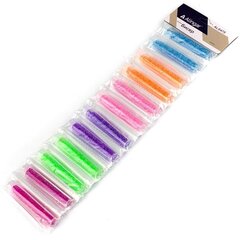 Набор бисера Alingar, круглый, 6 цветов х 2 шт, 6 гр, "Ассорти неон" (зел,роз,гол,оранж,фиол,фуксия), блистер 12 шт, тубус, европодвес