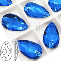 Стразы пришивные стеклянные Drop Capri Blue -  Капри Блю, небесно-синий оптом на StrazOK.ru
