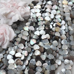 Перламутр натуральный стальной, сердце 10 мм, 1 нить, ПР105