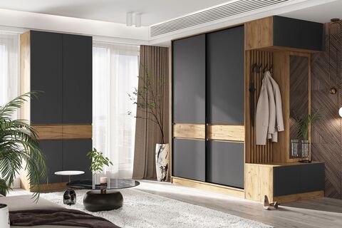 Прихожая Роджинамиф №18 Графит / Дуб крафт