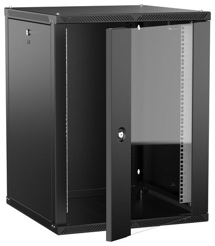 ITK LINEA W Шкаф 15U 600х600мм дверь стекло черный 2.0