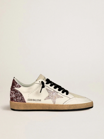 Ball Star in leather and suede with glitter star and heel tab