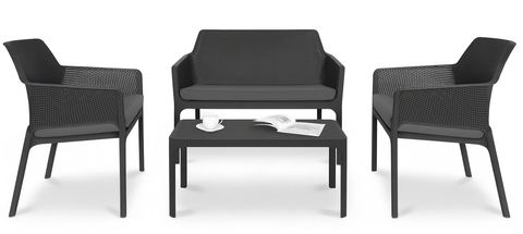 Комплект пластиковой мебели Nardi Net Relax, антрацит
