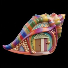 Силиконовый молд № 416 Домик ракушка № 2 ( серия домики для гномов и фей)