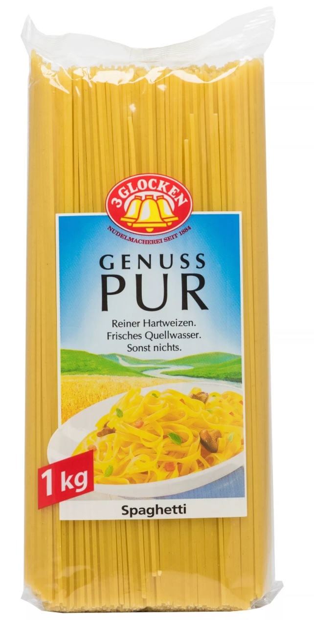 3 Glocken Макароны Genuss Pur Spaghetti, 1 кг купить по низкой цене на ...