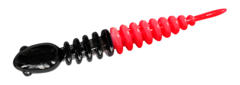 Силиконовые приманки Trout Bait Chub 65 (65 мм, цвет: Чёрно-красный, запах: чеснок, банка 12 шт.)
