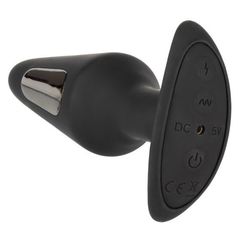 Черная анальная пробка с электростимуляцией Volt Electro-Flare - 14,5 см. - 
