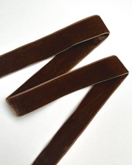 Тесьма бархатная, цвет: молочный шоколад, 22 мм