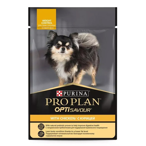 Влажный корм ProPlan OptiSavour, с курицей, для взр. мел.пород собак с чувствит.пищеварением, 85 г.