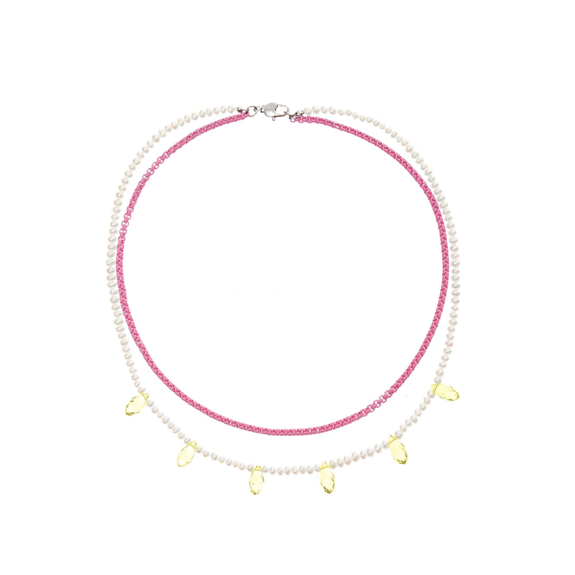 HOLLY JUNE Колье Laguna Necklace – Pink and Yellow holly june колье laguna necklace – blue