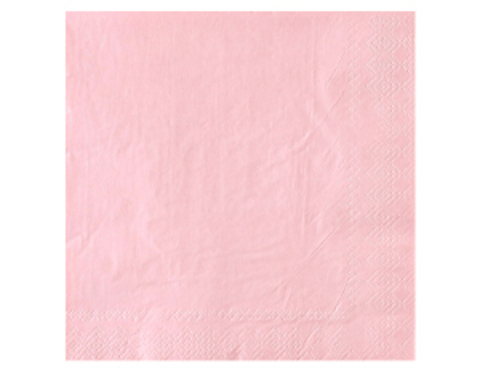 Салфетки однотонные, Пастель, Розовый, 33 см, 12 шт.