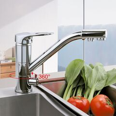 Смеситель для кухни, Frap, с картриджем, подкл к фильтр, хром, F4304
