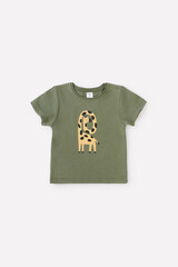 футболка для новорожденных  К 300582/зеленый(веселые жирафы)