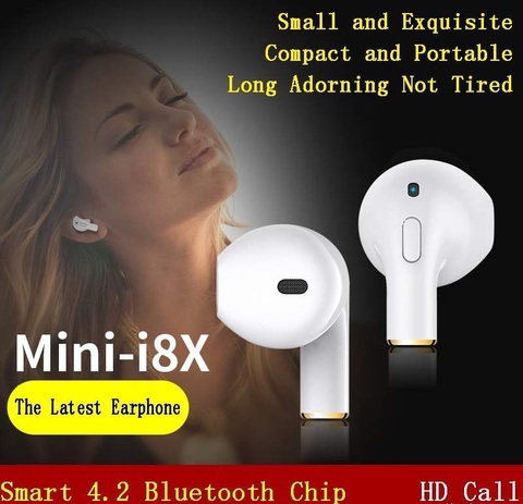 Беспроводные Bluetooth-микронаушник наушник Mini i8x белый 1 ухо