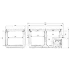 Компрессорный автохолодильник Dometic CoolFreeze CFX3 75DZ (Двухкамерный, 12V/24V/220V, 74л)