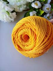 Bright yellow Polyester cord 5 mm