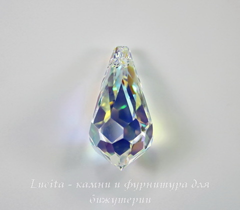6000 Подвеска Сваровски Drop Crystal AB (28х14 мм)