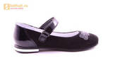 Туфли для девочек из натуральной кожи и велюра на липучке Лель (LEL), цвет черный. Изображение 4 из 17.