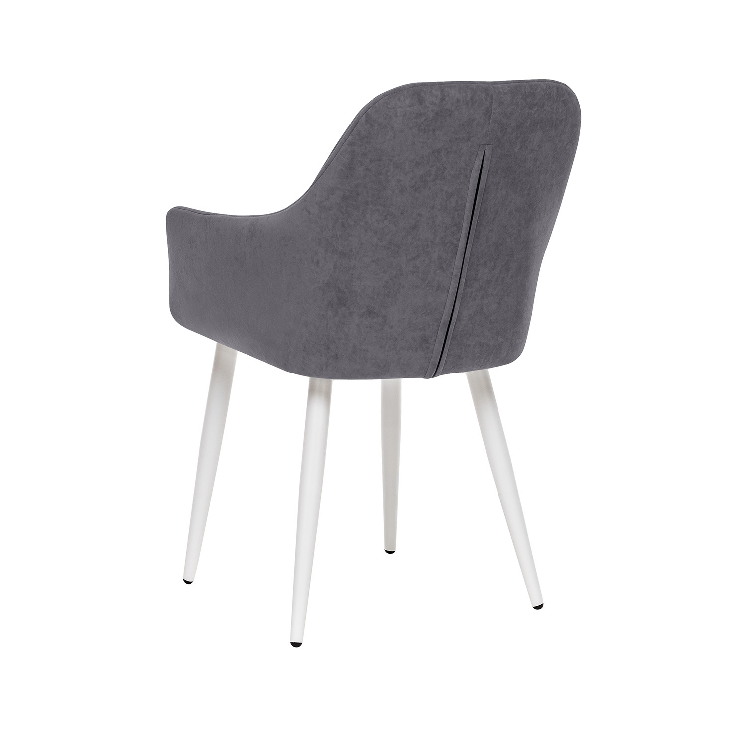 Стул с подлокотниками Leset Слим, каркас Белый, велюр Графит, фото 5