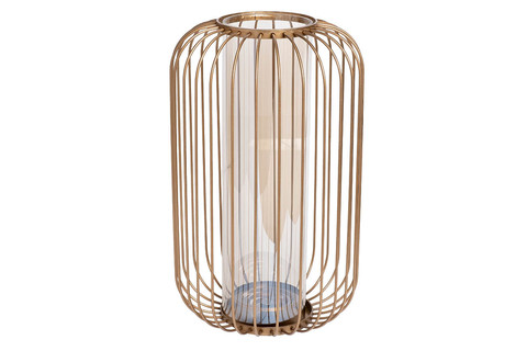 Ваза декоративная 35х21х21см Garda Decor золотая для свечей и цветов