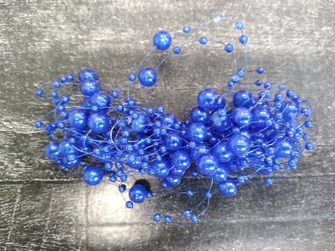 бусины на леске 4метра цвет синий