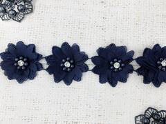 Кружево плетеное, ш. 4,5-5 см, тёмно-синий