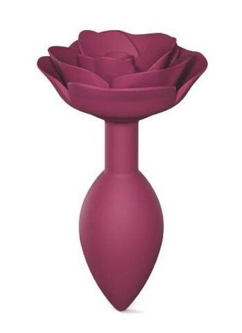 Сливовая анальная пробка с ограничителем-розой Open Rose Size M Butt Plug - Love to Love 6032411