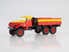 KRAZ-214 flatbed truck Mosgortrans red-yellow 1:43 Start Scale Models (SSM)