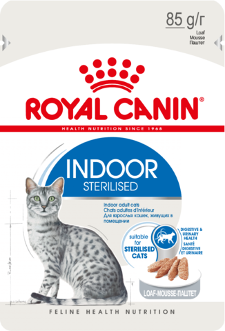 Royal Canin Indoor Sterilised пауч для стерилизованных кошек, живущих в помещении (паштет) 85 г