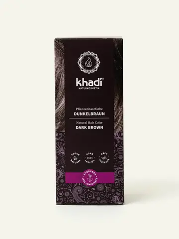 ТЕМНО-КОРИЧНЕВЫЙ натуральная краска для волос Khadi Naturprodukte, 100 гр