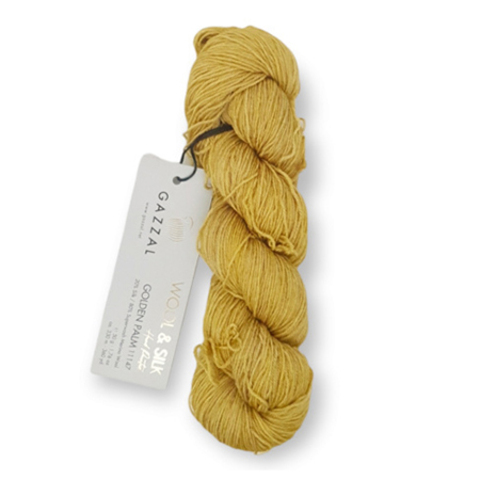 Пряжа Gazzal Wool & Silk 11147 горчица (уп. 5 мотков)