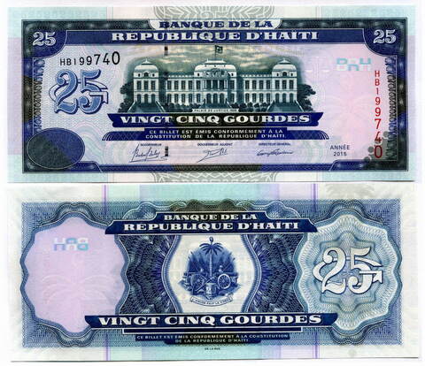 Банкнота Гаити 25 гурдов 2015