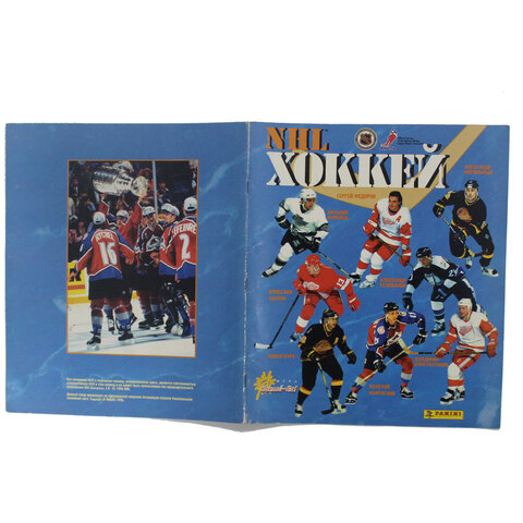 Почти заполненный альбом наклеек. 1996 г. Panini NHL Hockey 96-97. Хоккей. Не хватает 18 шт. из 304