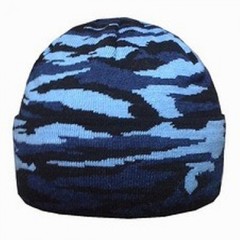 Шапка 3х нитка синий КМФ с отворотом