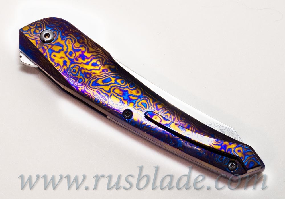 Cheburkov Full Custom Cobra Timascus Damascus knife - фотография 