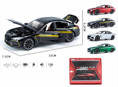 Машина металл с полосками М8 6 в уп 22 см, цена за шт.