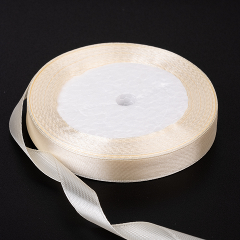 Лента атласная Ваниль (08) 12 мм, 25 метров