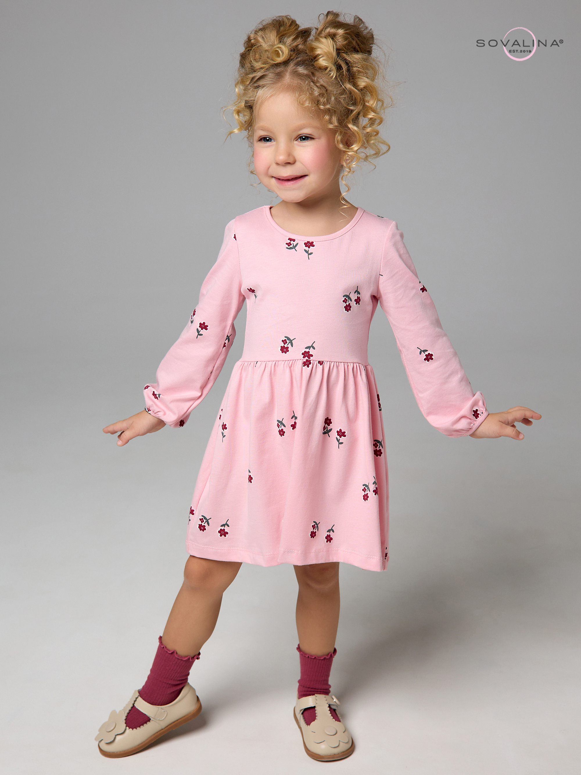 Платье Моана лютики роза