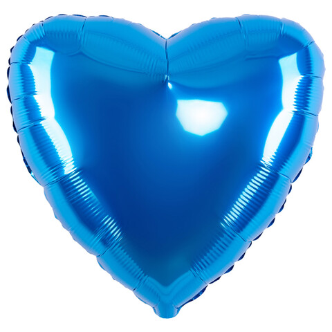 Шар сердце, синий, 45 см
