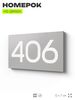 Номер на дверь 406, табличка на дверь для офиса, квартиры, кабинета, аудитории, склада, серая 120х70 мм, Айдентика Технолоджи