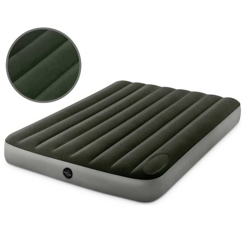 64762 Матрас флокир. DURA-BEAM DOWNY AIRBED 137х191х25см со встроенным ножным насосом, (36819)