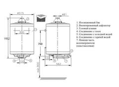 Настенный накопительный газовый водонагреватель Hajdu GB 150.1 (с дымоходом)