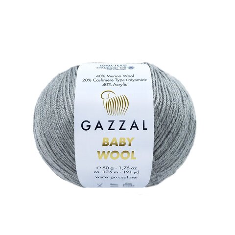 Пряжа Gazzal Baby Wool XL 818 серый