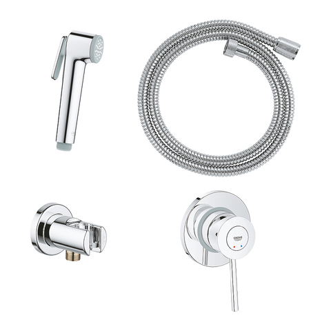 GROHE 124434 BauClassic Готовый комплект для гигиенического душа, хром
